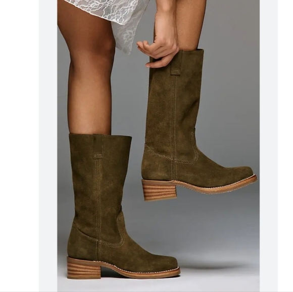 Frye Campus 12R Boots In Olive 8 NWT - Picture 5 of 15